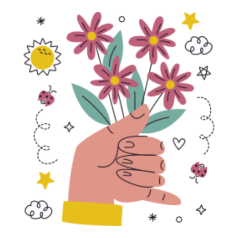 Flower sticker