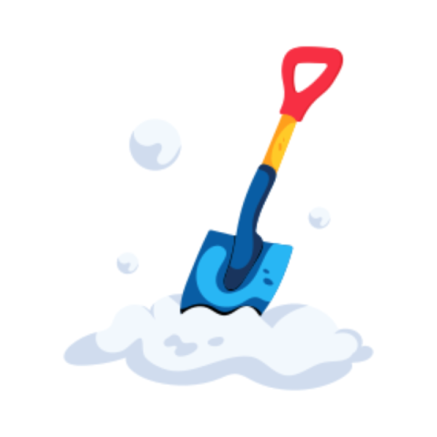 Snow shovel sticker