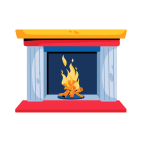 Fireplace sticker
