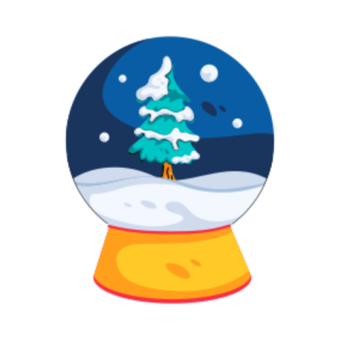 Snow globe sticker