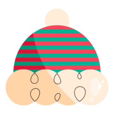 Winter hat sticker