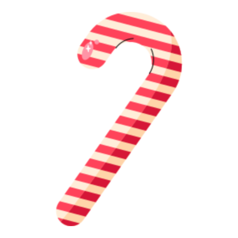 Candy cane sticker
