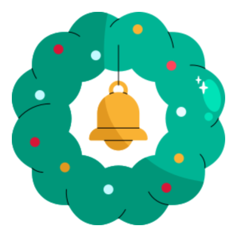 Christmas wreath sticker