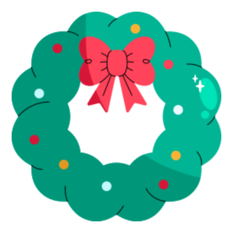 Christmas wreath sticker 2