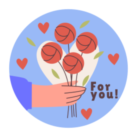 Flower sticker