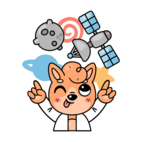 Satellite sticker