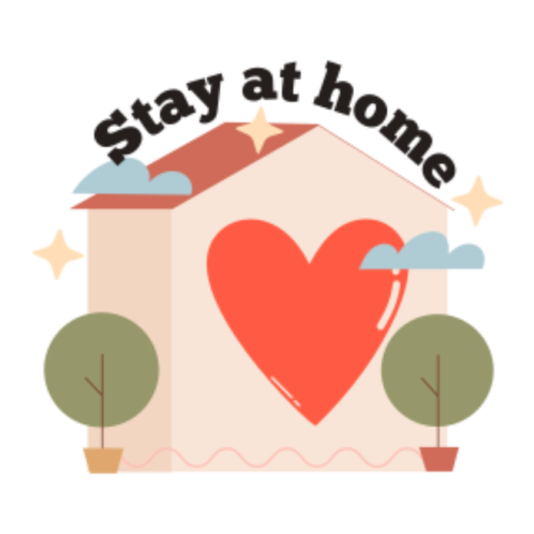 Stay home sticker
