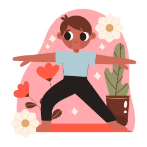 Stretching sticker
