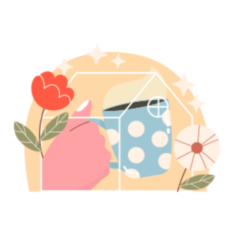 Coffee mug sticker