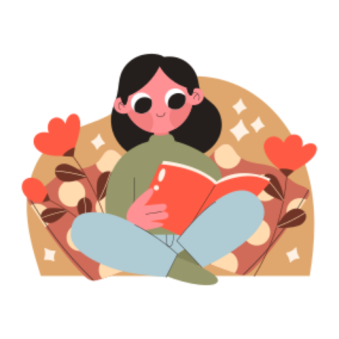 Reading book sticker