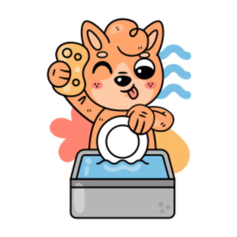 Washing dishes sticker