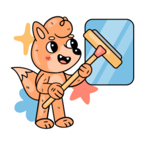 Window cleaner sticker