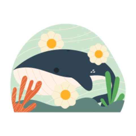 Whale sticker