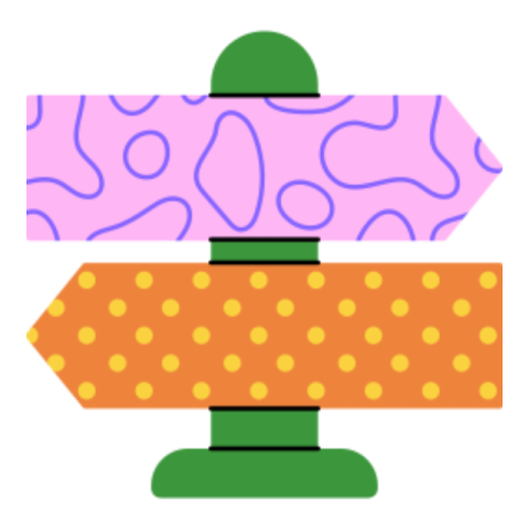 Directional sign sticker