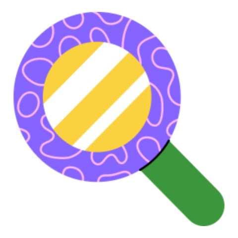 Magnifying glass sticker