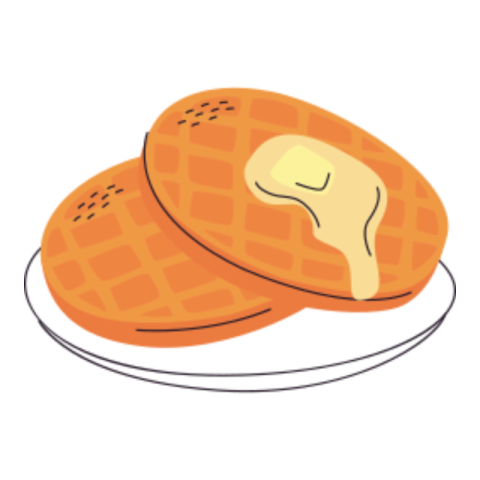 Waffle sticker