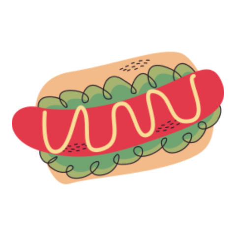 Hot dog sticker