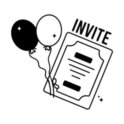Birthday invitation sticker