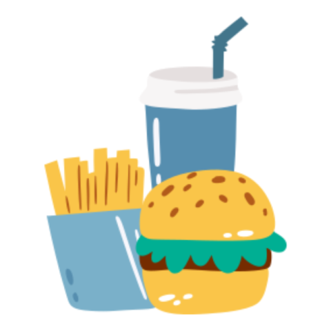 Fast food sticker