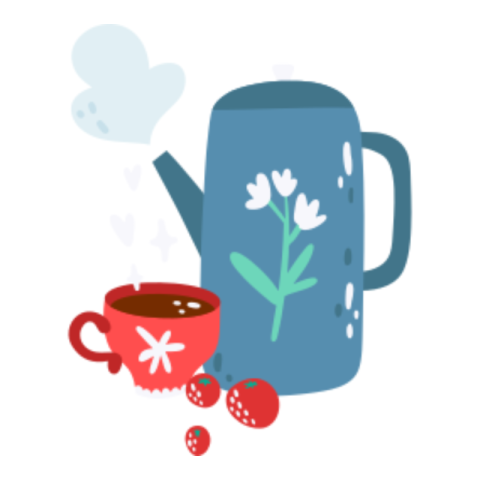 Tea pot sticker