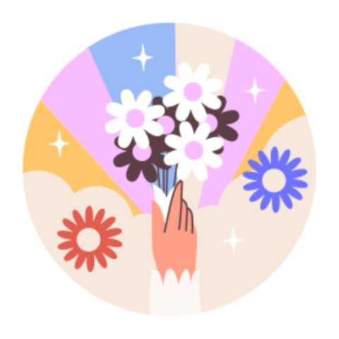 Flower bouquet sticker