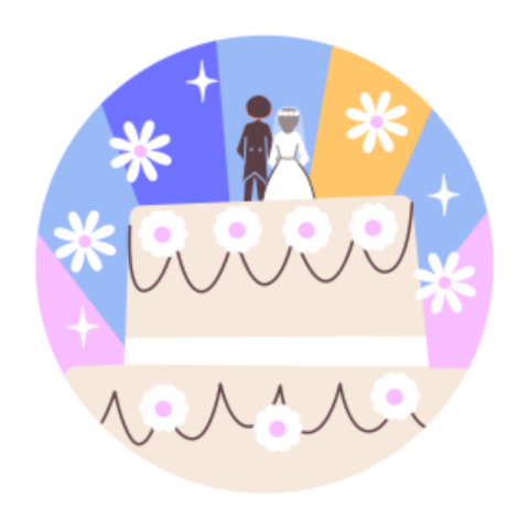 Wedding cake sticker 2
