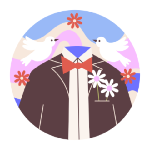 Groom suit sticker