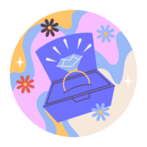 Wedding ring sticker