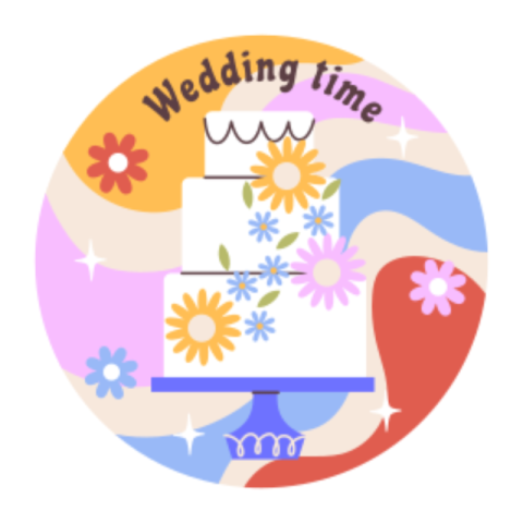 Wedding cake sticker
